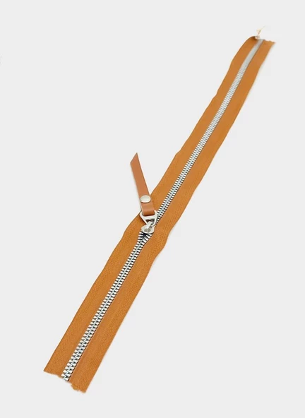 Çanta Aksesuar Gerçek Deri Başlıklı Taba Fermuar 40 Cm Gümüş Metal - 1