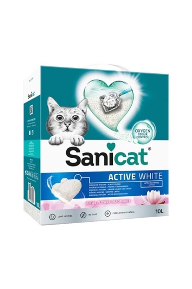 Sanicat Active White Süper Topaklanan Kedi Kumu Lotus Çiçeği Kokulu 10 Lt - 3