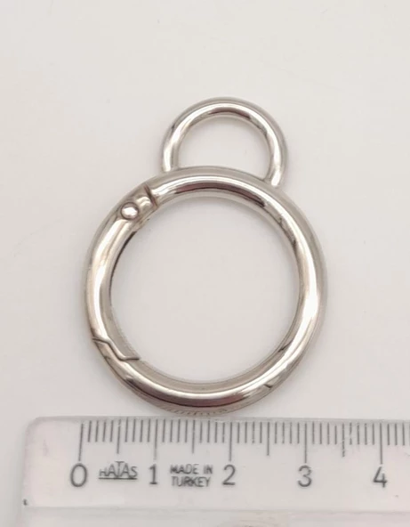 Çanta Aksesuar 2.5 Cm Gümüş Kulaklı Yaylı Halka 1 Adet - 4