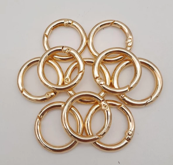 Çanta Aksesuar 10Lu 2 Cm Light Gold Renk Yaylı Halka Örgü Çanta İçin - 1