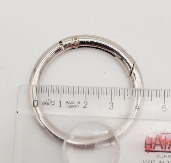 Çanta Aksesuar 4 Cm Gümüş Yaylı Halka 1 Adet - 2