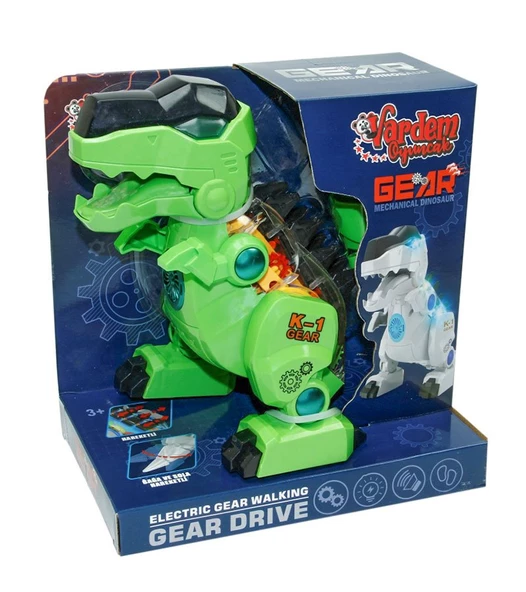 Işıklı Müzikli ve Hareketli Robot Dinozor Yeşil Renk - Mavi Su Dünyası - Resim 2