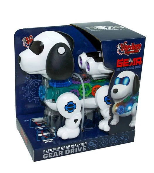 Işıklı Müzikli ve Hareketli Robot Köpek Beyaz Renkli - Mavi Su Dünyası - Resim 2