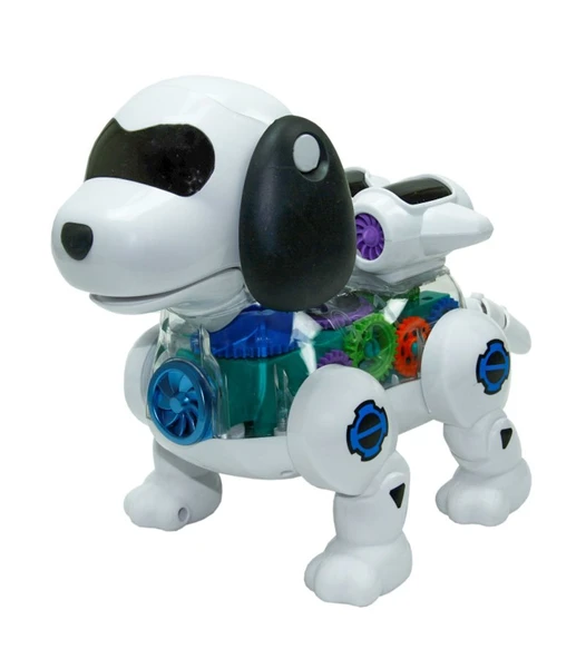 Işıklı Müzikli ve Hareketli Robot Köpek Beyaz Renkli - Mavi Su Dünyası ürün görseli