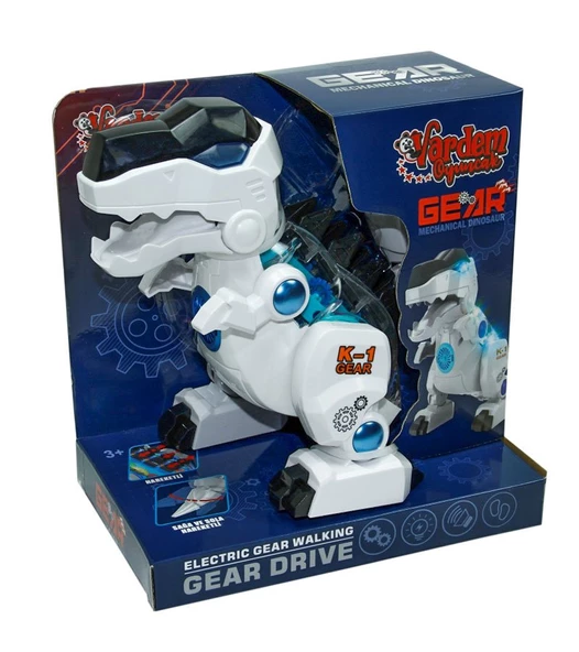 Işıklı Müzikli ve Hareketli Robot Dinozor Beyaz Renkli - Mavi Su Dünyası - Resim 2