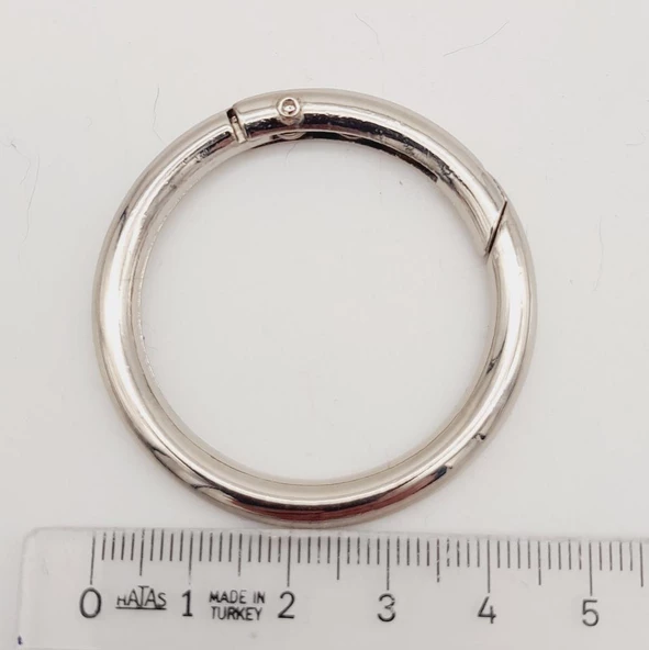 Çanta Aksesuar 4 Cm Gümüş Yaylı Halka 1 Adet - 3