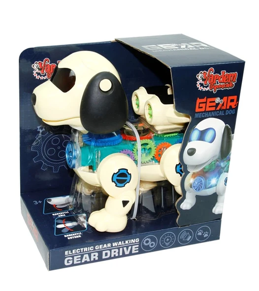 Işıklı Müzikli ve Hareketli Robot Köpek Bej Renkli - Mavi Su Dünyası - Resim 2