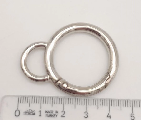 Çanta Aksesuar 2.5 Cm Gümüş Kulaklı Yaylı Halka 1 Adet - 3