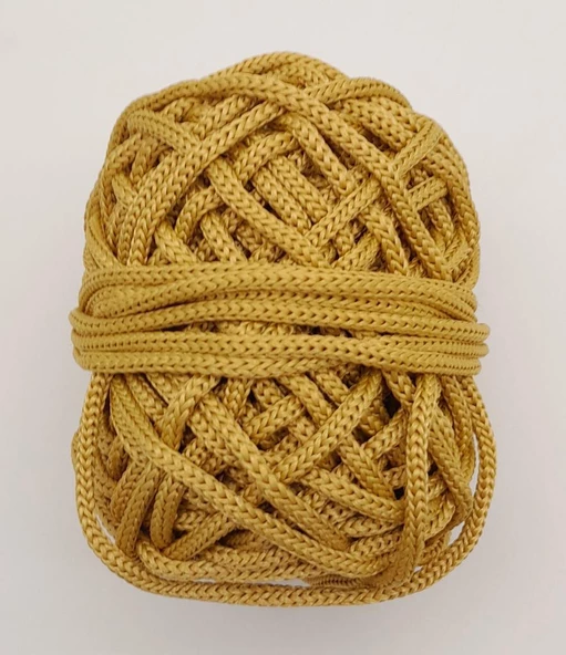 Çanta Aksesuar 5 mm Hardal Renk Polyester Makrome - Resim 2