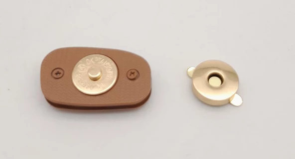 Çanta Aksesuar Taba Renkli Light Gold Mıknatıslı Kilit - 4