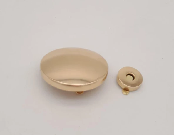 Çanta Aksesuar 5 cm Yuvarlak Mıknatıslı Kilit Light Gold - 4