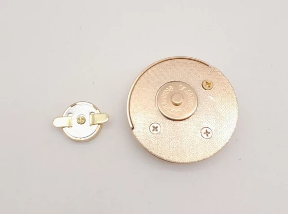 Çanta Aksesuar 5 cm Yuvarlak Mıknatıslı Kilit Light Gold - 5