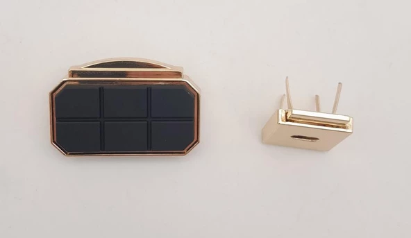 Çanta Aksesuar Light Gold Siyah Renk Mat Akrilikli Kilit - 2