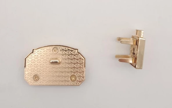 Çanta Aksesuar Light Gold Siyah Renk Mat Akrilikli Kilit - 4