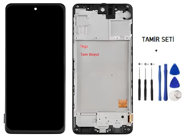 Tkgz - Samsung Galaxy M31S - SM-M317 Lcd Ekran Dokunmatik - A - Kalite ÇITALI + TAMİR SETİ