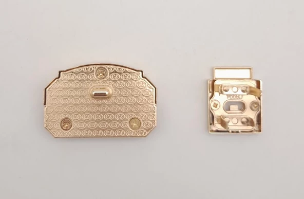 Çanta Aksesuar Light Gold Siyah Renk Mat Akrilikli Kilit - 3
