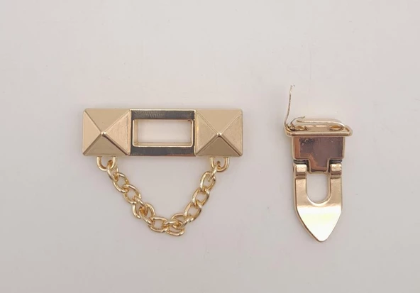 Çanta Aksesuar Zincirli Light Gold Kilit - 2