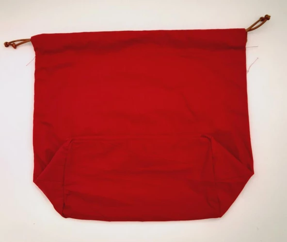 Çanta Aksesuar Örgü Çantaya Hazır Astar Tabanlı Büzgülü 22x12 cm Kırmızı Renk - 1