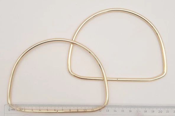 Çanta Aksesuar 12.5 cm D Model Light Gold Renk Metal Çanta Tutma Sapı - 2