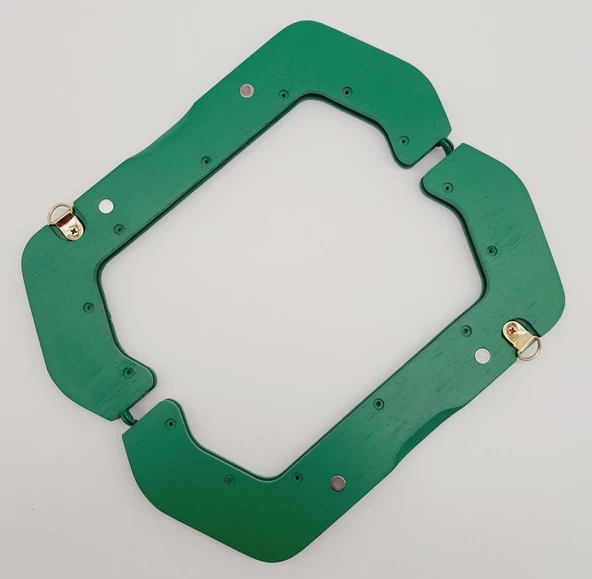Çanta Aksesuar 22 cm Ahşap Çanta Bursu Yeşil Renk - 2