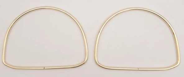 Çanta Aksesuar 12.5 cm D Model Light Gold Renk Metal Çanta Tutma Sapı - 3