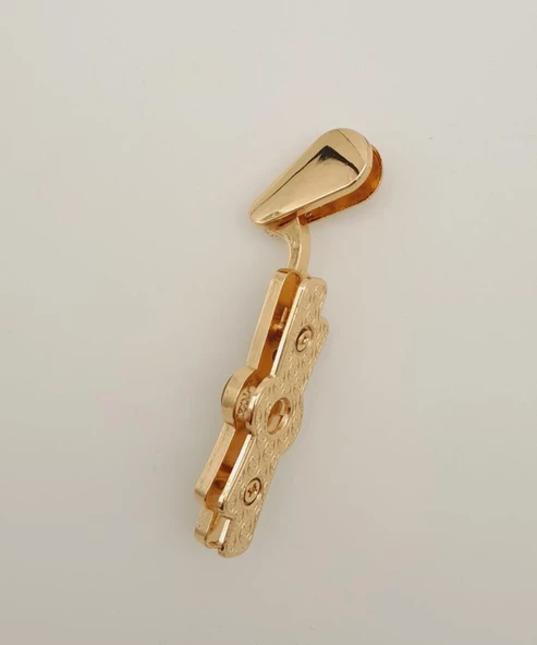 Çanta Aksesuar Sütlü Kahve Renk Kurdele Model Light Gold Metal Kulpluk 1 Adet - 2