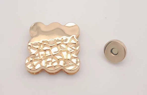 Çanta Aksesuar Light Gold Renk 4.5 cm Mıknatıslı Kilit - 2