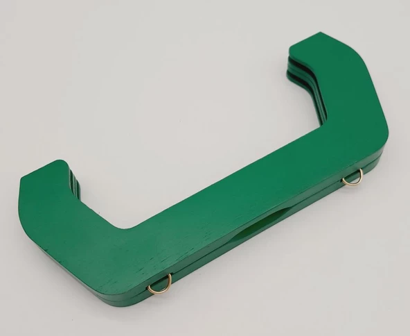 Çanta Aksesuar 22 cm Ahşap Çanta Bursu Yeşil Renk - 3