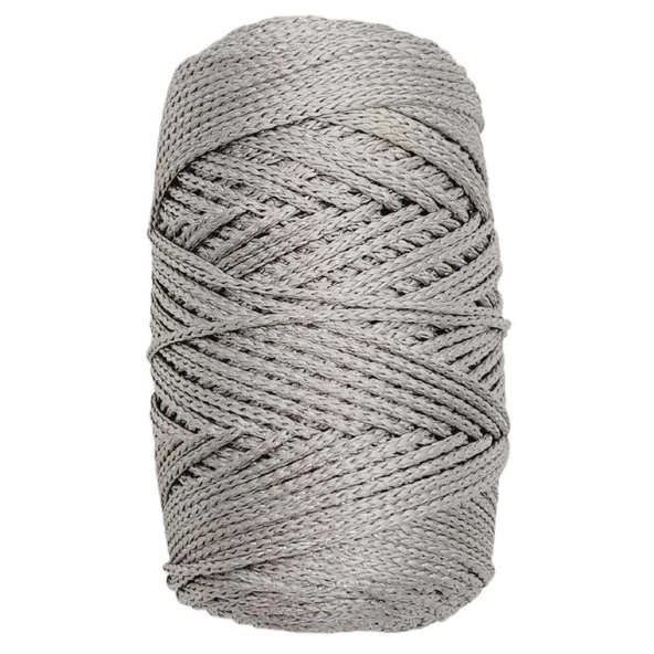 Çanta Aksesuar Simli Polyester Makrome Gri Renk 200 gr - 1