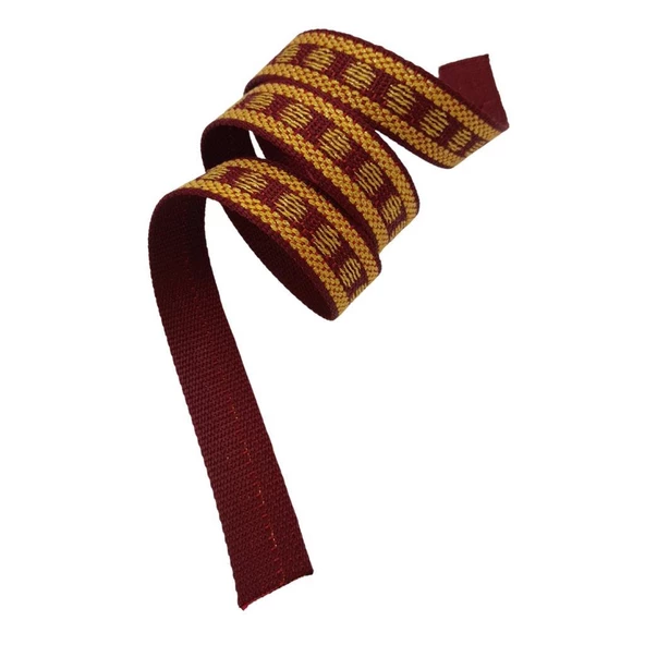 Çanta Aksesuar 3 cm Polyester Kolon Bordo Gold Simli 1 Metre - 3