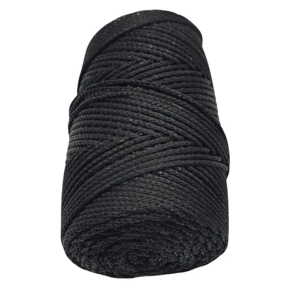 Çanta Aksesuar Simli Polyester Makrome Siyah Renk 200 gr - 2