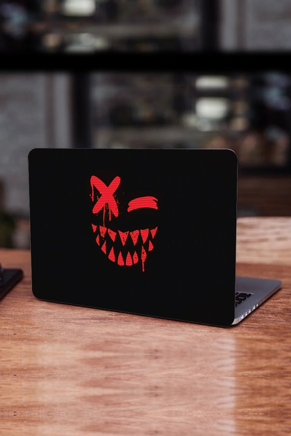 Laptop Notebook Bilgisayar Arkası Sticker Korku