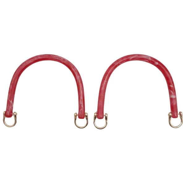 Çanta Aksesuar 16 cm Akrilik Kırmızı Renk Çanta Tutma Sapı Light Gold Metalli - 2