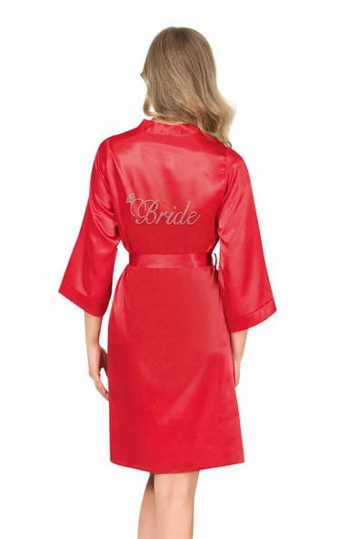 Aria's Closet Gold Kısa Saten Bride Sabahlık