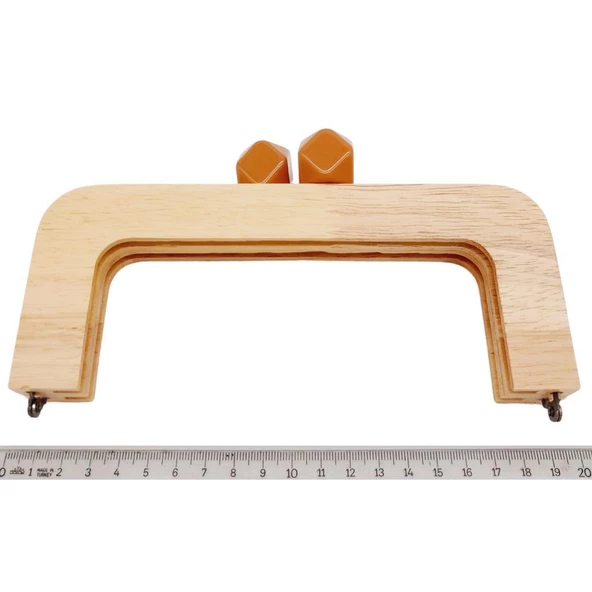Çanta Aksesuar 20 cm Açık Renk Ahşap Burs Sütlü Kahve Renk Toplu - 2