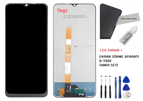 Tkgz - Vivo Y11S Lcd Ekran Dokunmatik -A- Kalite + B-7000 + TAMİR SETİ
