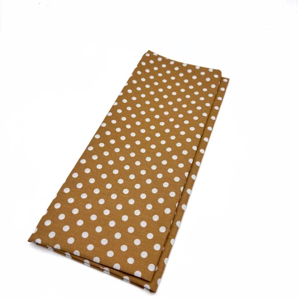 Çanta Aksesuar 120x50 cm Pamuklu Astarlık Kumaş Hardal Sarı Küçük Puantiyeli