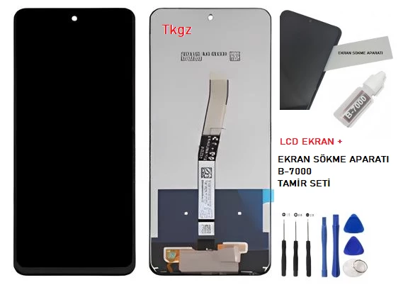 Tkgz - Xiaomi Redmi NOTE 9S Lcd Ekran Dokunmatik -A- Kalite + B-7000 + TAMİR SETİ