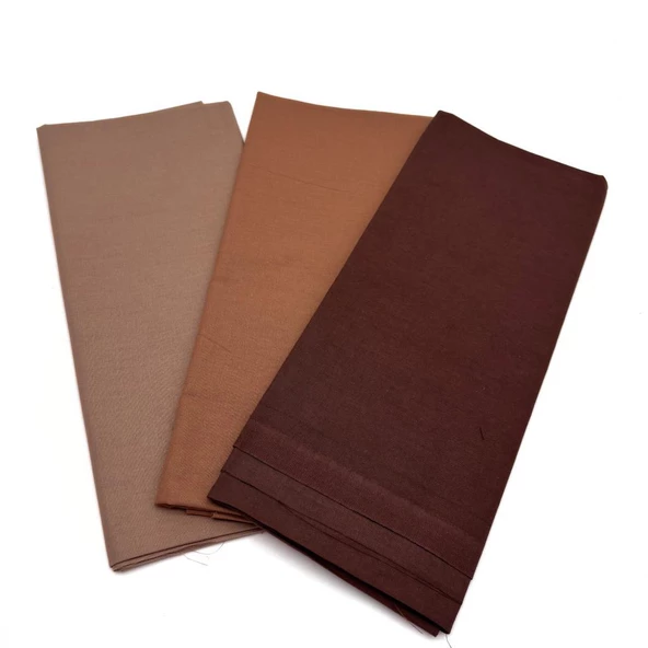 Çanta Aksesuar 120x50  cm Pamuklu Astarlık Kumaş Seti (Koyu Kahve, Açık Kahve, Sütlü Kahve)