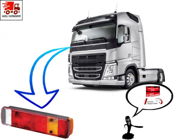 VOLVO FH I-FM I SAĞ ARKA STOP LAMBASI YANDAN SOKETLİ 19932005