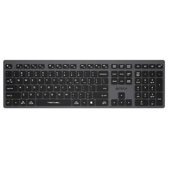 A4 Tech Fstyler Gri Bluetooth + 2.4G Nano Fn Şarjlı Multimedya Klavye