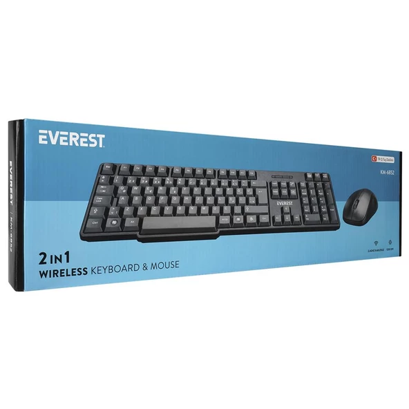 Everest Siyah Usb Kablosuz Combo Q Standart Klavye + Mouse Set - 2