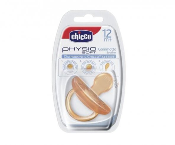 Chicco Physio Soft Kauçuk Emzik 12 ay+ Tekli