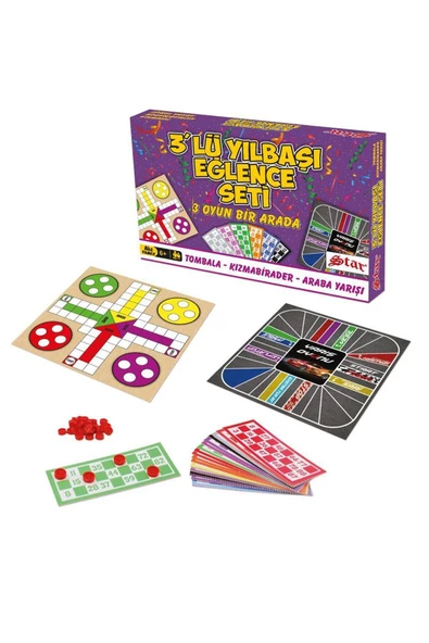 Star 3 Lü Yılbaşı Eğlence Seti 3 Çeşit Oyun Bir Arada - 1
