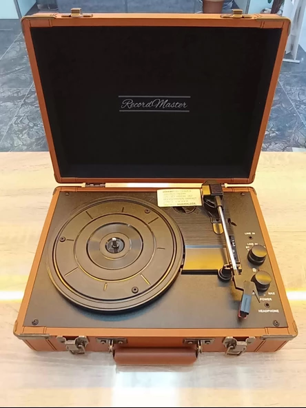 Record Master 3 Devir(33,45,78) Plak Çalar Bluetooth Özellikli Çantalı Pikap - 4