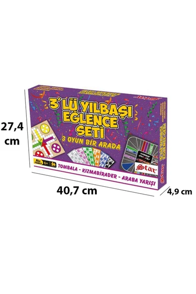 Star 3 Lü Yılbaşı Eğlence Seti 3 Çeşit Oyun Bir Arada - 2