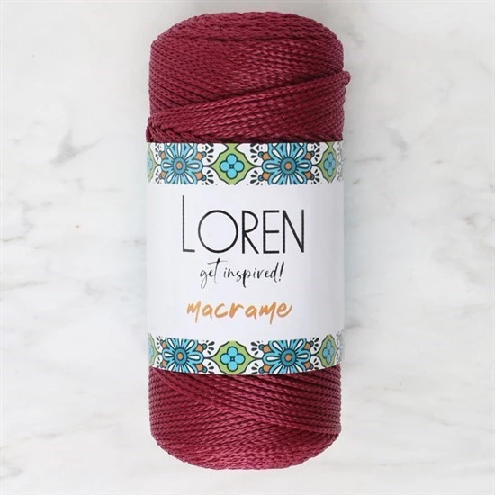 Loren Macrame Bordo El Örgü İpi - RM 0113 - 34344