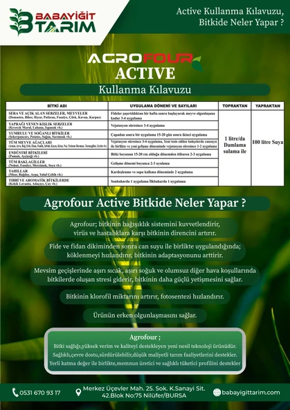AGROFOUR ACTİVE SIVI BİTKİ GÜBRESİ 1LT - 4