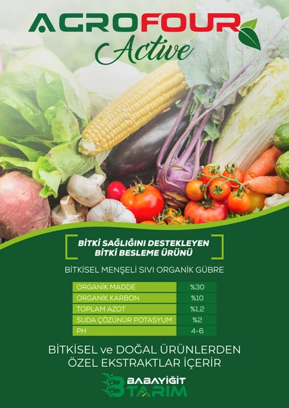 AGROFOUR ACTİVE SIVI BİTKİ GÜBRESİ 1LT - 2
