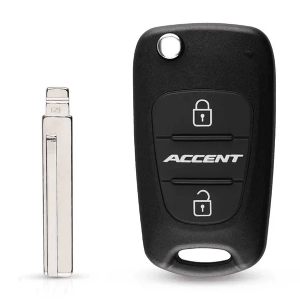 Hyundai Accent Sustalı Kumanda Kabı 3 Buton 3 Buton Uzaktan Kumanda Kabı Anahtar Kılıfı - 2